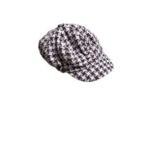 Ubi Hats Purple and White Houndstooth Gatsby Cap